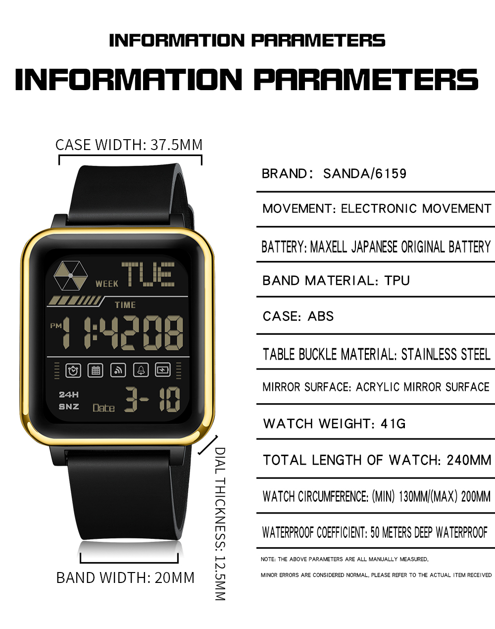 SANDA Digitaal Horloge Heren M - Luxury Watch Magazine recensie en prijs